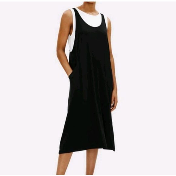Eileen Fisher Dresses & Skirts - EILEEN FISHER Fine Jersey Scoop Neck Black Sleeveless Midi Dress PL